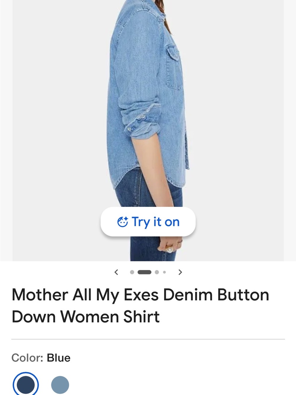 MOTHER Light Blue Denim Button-Down Shirt - Picture 5 of 9